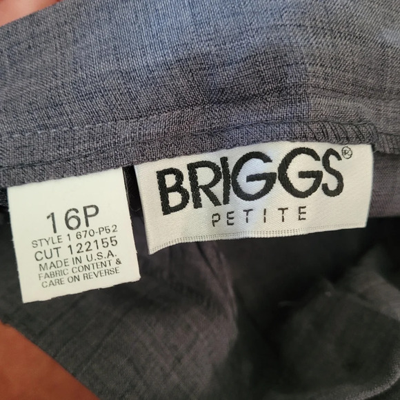Briggs Petite 90's Heather Gray Pleated Front  Trousers Size Women 16 Petite NEW - Picture 10 of 10